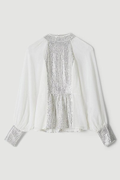 NO BRAND Top elegant din șifon impecabil cu paiete Karen Millen 36