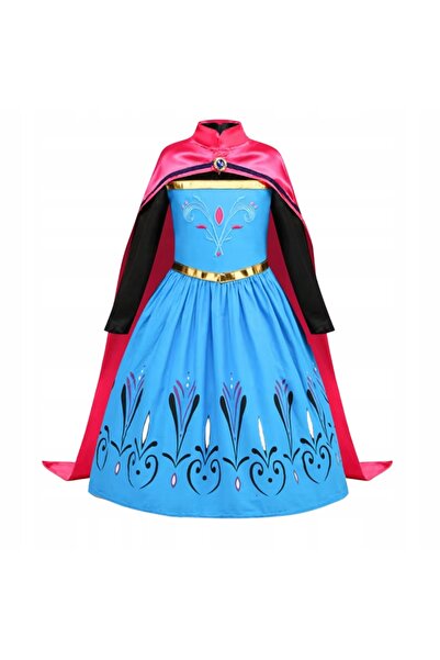 NO BRAND Costum Rochie Elsa Elza Islanda Pelerină pentru Carnaval 122 128