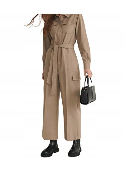 NO BRAND Salopetă din bumbac gri închis, cu buzunare, mâneci lungi, Reserve S