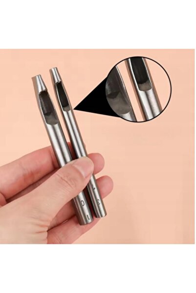 NO BRAND Set de 6 perforatoare ovale pentru piele (2x6, 2x8, 3x7, 3x10, 4x6, ...