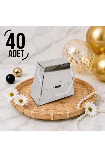 ByMeyla 40 Adet Konsept Özel Tasarım Hediye Çanta,Kutu,Boş Karton Hediyelik M...