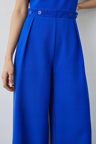 NO BRAND Salopetă lungă elegantă, lejeră, cu croială dreaptă, culoare cobalt,...