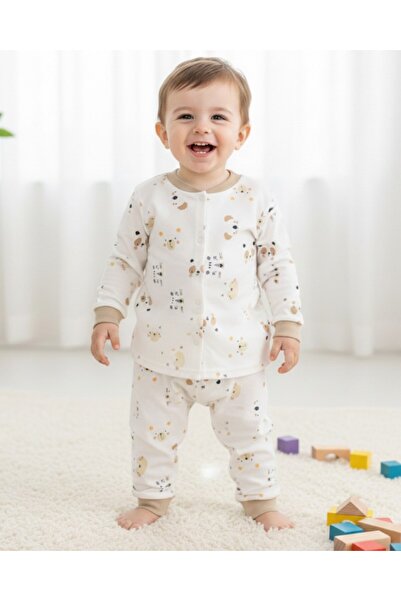 Ege Bebek Boy's Printed 2-3-4-5-6 Years Old Seasonal Nightgown Pajama Set wit...