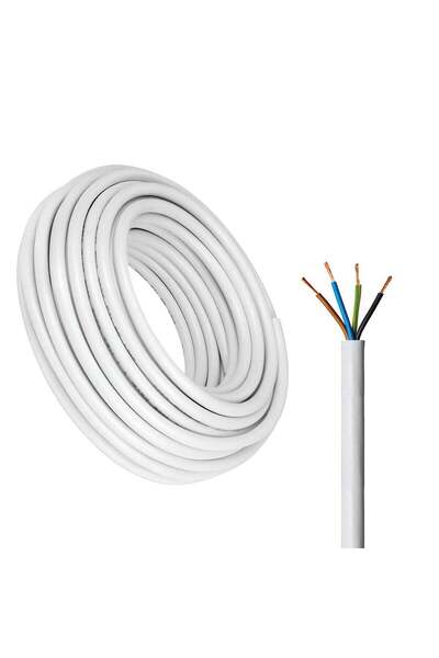 Duravel 4-Core Electrical Cable, White PVC Insulated Power Wire, Flexible Cop...