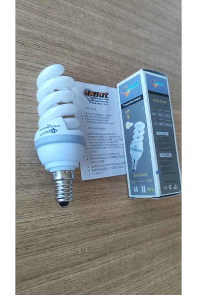 Umut 9W E14 Duy Spiral Tasarruflu Ampul 6700K Beyaz Işık (8000 Saat Ömür)