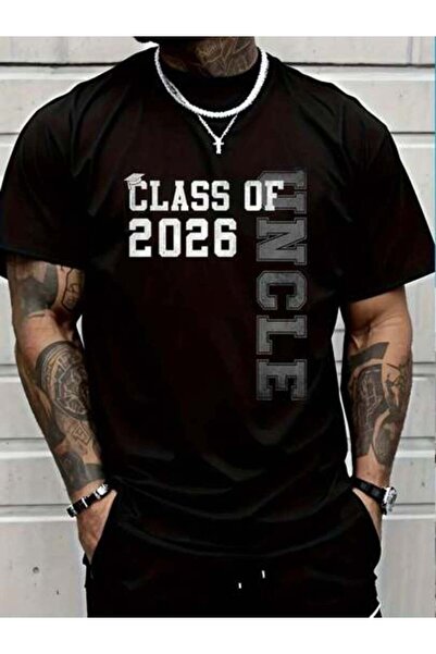 9TAY 100% Cotton Proud Uncle Of A 2026 Graduate Grad Senior Graduation T-Shir...