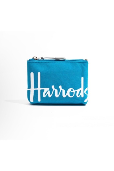 Harrods حقيبة جيب صغيرة بسحاب - مصنوعة من القماش بجودة عالية - لون ازرق - بشع...