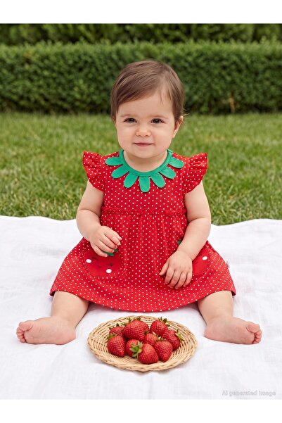 Civil Baby Puan Empirme 3-12 Months Dress - Red