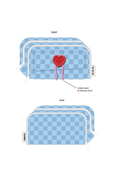 Miniso Lisanslı Büyük Düğme Serisi Kalp Düğmeli Kumaş Kalem Kutusu 21 Cm – Ge...