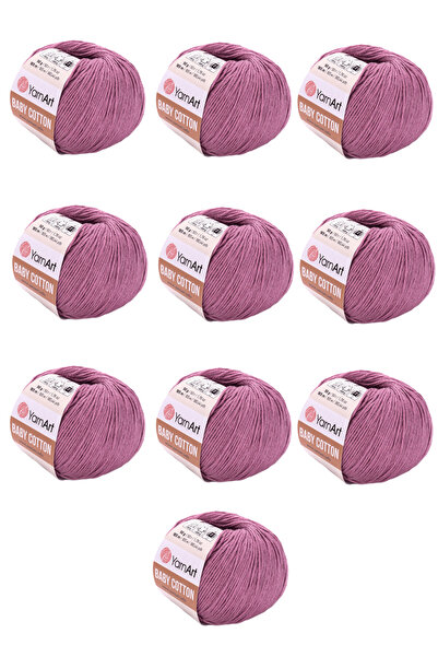 Yarnart Baby Cotton 10 τεμάχια νήματα πλεξίματος στο χέρι (419 Dusty Rose) 50...