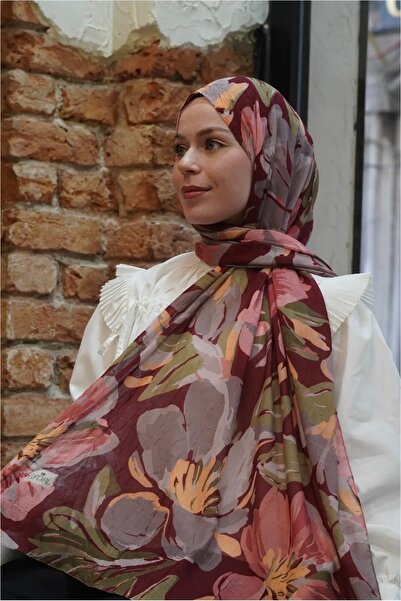 efdal şal eşarp Betül Desen Organic Cotton Crush Shawl