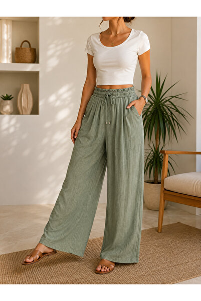 FORMO Women's Tencel Pleated Quality Elastic Comfortable Pants