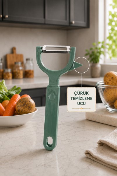 Sariva Home Slim Vegetable Peeler with Stainless Steel Blade, Clear Protective Cover, Ergonomic Plastic Fruit and Vegetable Peeler with Rot Removal Tip, Potato Carrot Cucumber Peeler