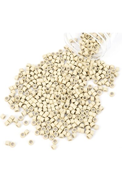 Estelle 500Pcs 4mm Silicone Lined Micro Ring Beads for Hair Extensions 5Color...
