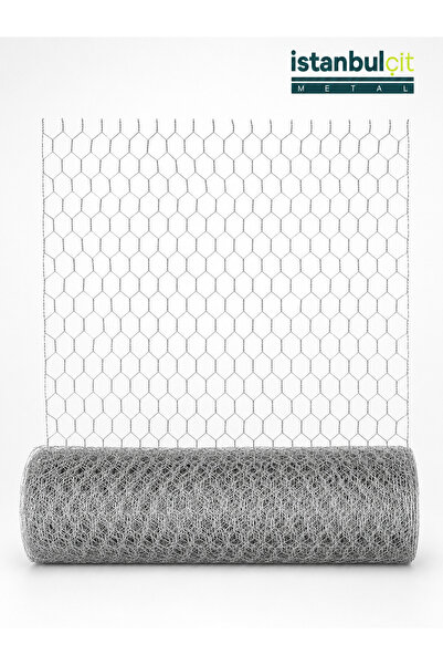 İSTANBUL ÇİT METAL Galvaniz Kümes Teli 100 cm × 20 m – 0,50 mm Tel, 19 mm Göz...