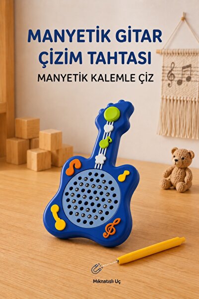 POLER TOYS MANYETİK YAZI YAPI TAHTASI GİTAR FİGÜRLÜ MAGNETİC BOARD KALEMLİ MI...
