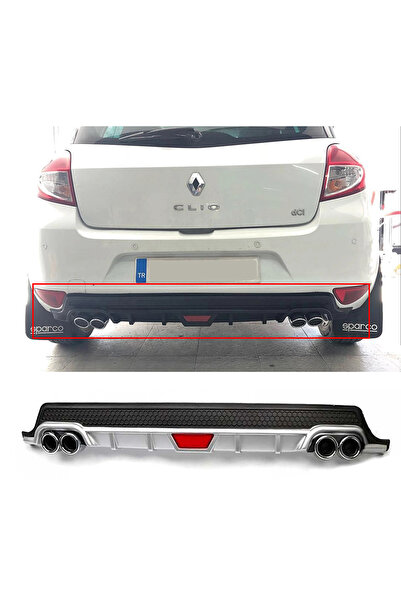 HasAkman Renault Clio MK3 Gri Difüzör Difizör Yuvarlak Egzoz Görünüm Kulaklı ...