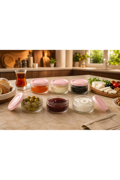 EVORRA LİVİNG 6-Piece Glass Breakfast Set 140 Cc |   Powder-Proof Airtight Le...