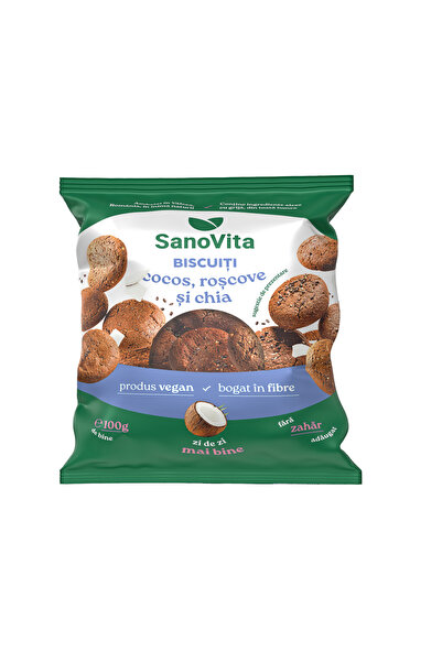 Sano Vita Biscuiți cu nucă de cocos, roșcove și chia 100g