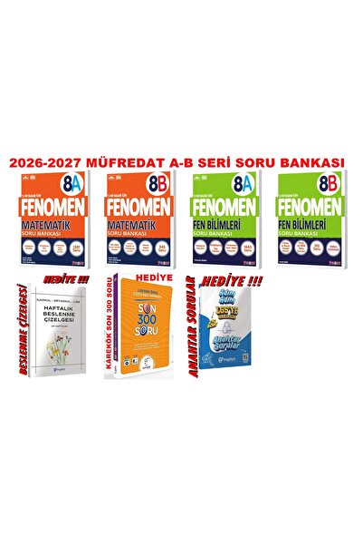 Fenomen Yayıncılık 2026-2027 MÜFREDAT LGS 8.SINIF A-B SERİ MATEMATİK-FEN SORU...