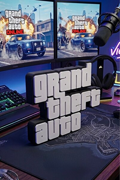 3D Brothers تمثال زخرفي للمكتب بشعار لعبة جراند ثفت أوتو (GTA)