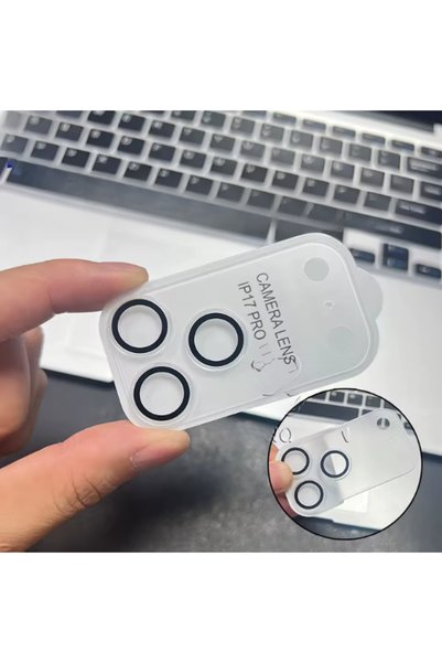 CaseTechnoo iPhone 17 Pro Uyumlu Kolay Uygulama Aparatlı Kamera Lens Koruyucu Cam Film