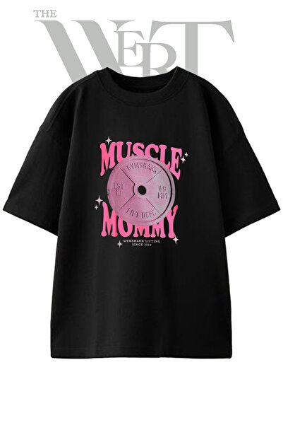 THEWERT Majica kratkih rukava unisex crna oversize sa printom dizajna tanjira...