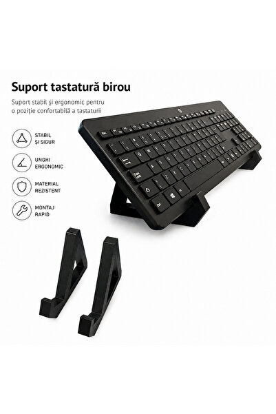 OEM Suport tastatură birou, ergonomic, negru, set 2 suporturi
