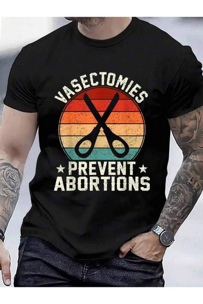 01THEONE 100% Cotton Sunset Vasectomies Prevent Abortions Retro Vasectomy T-S...