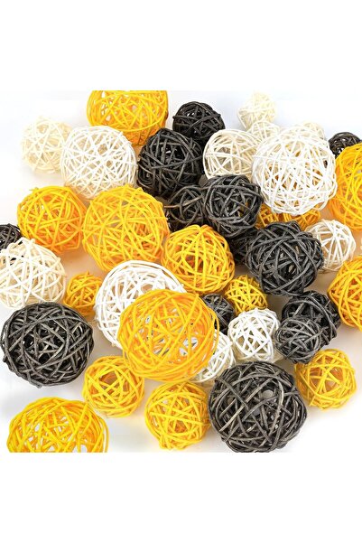 Arabest Decorative Rattan Balls,42 PCS,4 Sizes,3 Colors,Wicker Twig Orbs,Vase...