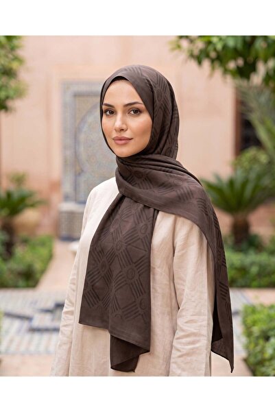 Valentino Orlandi Logo Series Shawl - Match Pattern - 07 - Bitter Brown