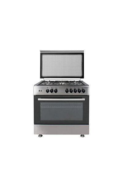 Luxell فرن غاز 5 شعلات - 90x60 سم - أمان كامل - تركي - فضي - LF699GG50F