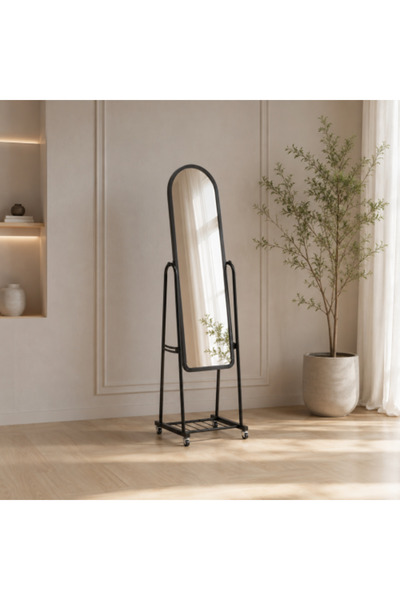 on home Black Stand Mirror