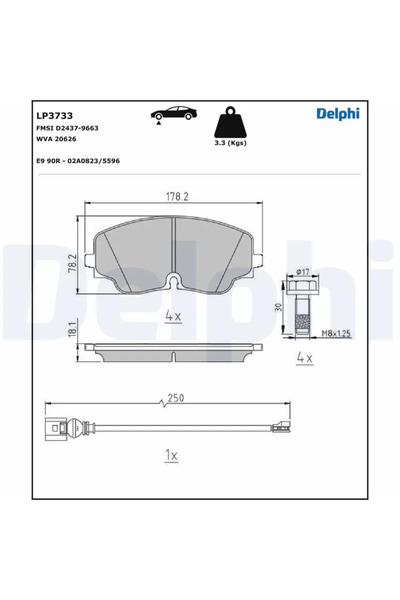 DELPHİ Set Placute Frana Frana Disc Audi A3 Cupra Formentor 2020-2021