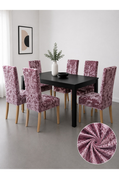 delfin HomeRoy Huse Catifea pentru Scaune – Set 6 Bucăți