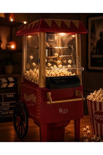 ARMÜZ Oil-Free Corn Popper Machine Hot Air Popcorn Maker Nostalgic Design