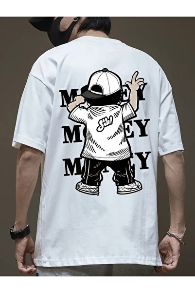 NIGRUM PARDUS Money Sirt Printed Round Neck 100% Cotton Large Size Oversize M...