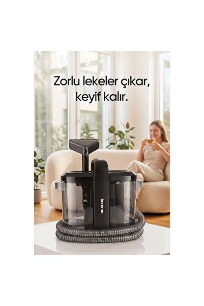 KAMMA Çok Fonksiyonlu Leke Temizleyici ve Koltuk Yıkama Makinesi, 600W Motor, 16 kPa Emiş Gücü, Çift Su Tankı, 2 m Hortum, 5 m Kablo, Halı, Koltuk, Yatak ve Araç Döşeme Temizliği Makinesi