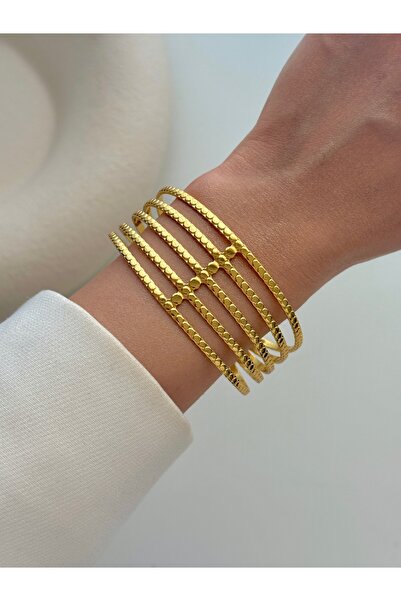 YOUES JEWELRY أصفاد نسائية من الفولاذ الذهبي