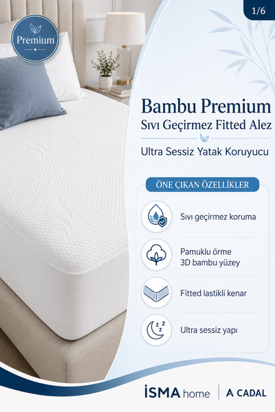 A Cadal Bambu Sıvı Geçirmez Premium Fitted Alez - Ultra Sessiz Yatak Koruyucu