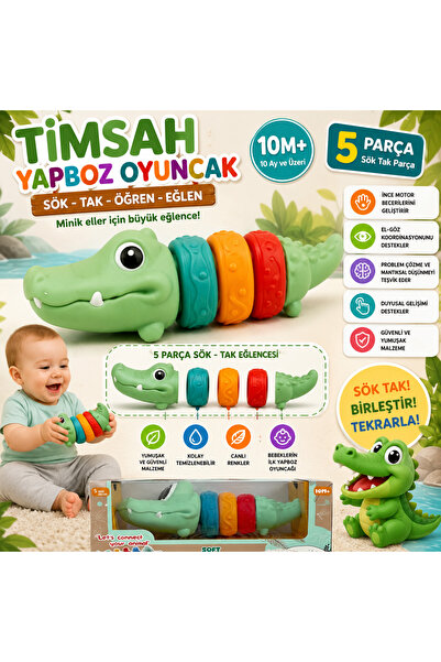 TRUST STORE Crocodile Puzzle Toy Take Apart Crocodile Building Toy 5-Piece Ed...