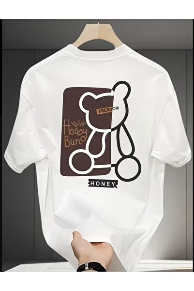 EURO CODE Honey Bear Printed Oversize Men's T-Shirt
