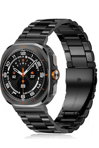 TEKNETSTORE Samsung Galaxy Watch Ultra2 Uyumlu Paslanmaz Çelik Baklalı Kordon...