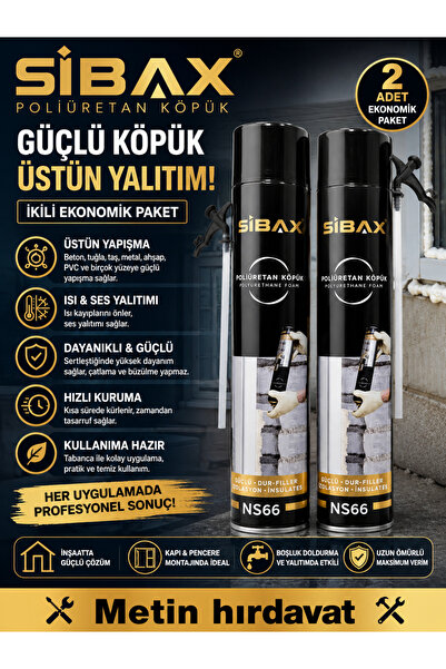 Genel Markalar SİBAX POLİÜRETAN KÖPÜK 600ML 2Lİ PAKET