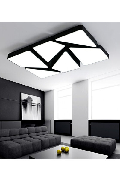 As Lighting Modern LED Tavan Avizesi 100W 60x110 cm Siyah Kasa