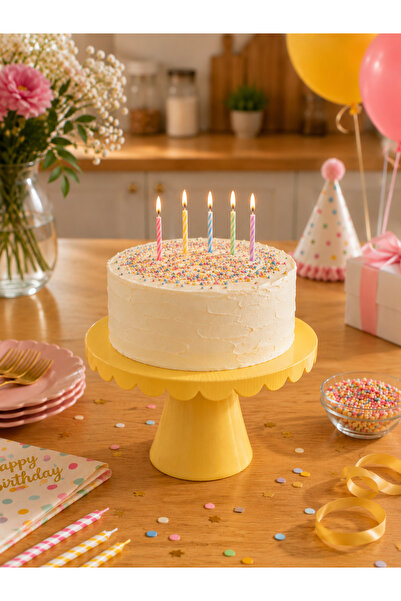 Mazaka Studio Pasta Standı 21 Cm Cupcake Standı - Dekoratif Sunum Standı Kura...