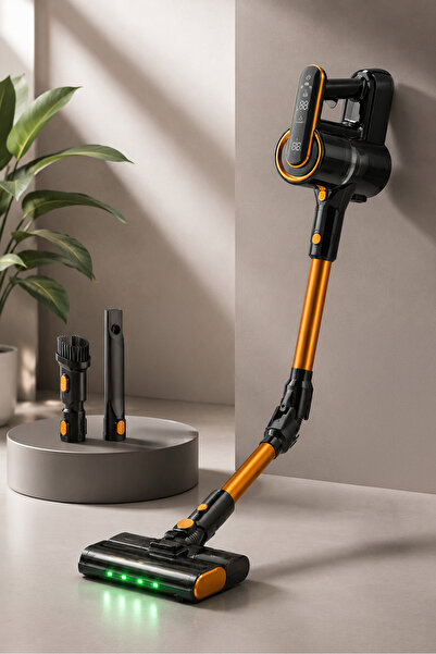 ROBO Katlanabilir Şarjlı Dikey Süpürge – Islak Mop Başlıklı, LED Işıklı, 300W...