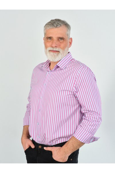Valleventis Cămașă slim casual cu dungi colorate