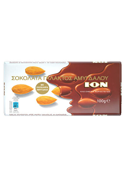 Ion ΙΟΝ ΣΟΚΟΛΑΤΑ ΓΑΛΑΚΤΟΣ ΑΜΥΓΔΑΛΟΥ 100gr. - (ΟΛΟΚΛΗΡΟ ΑΜΥΓΔΑΛΟ) (No 1203)