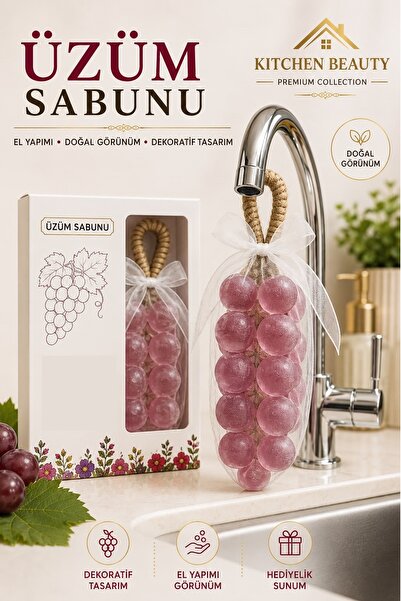Kitchen Beauty Kristal Pembe Üzüm Şekilli Kokulu Dekoratif Sabun | Doğal İçer...